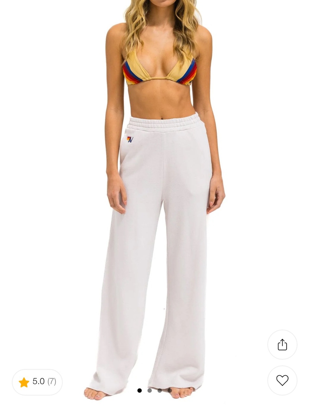 Aviator Nation Large Sweatpants and cropped Crew sweatshirt- Dove Color - Picture 2 of 7